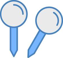 Pins Line Filled Blue Icon vector