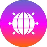 World Wide Glyph Gradient Circle Icon Design vector