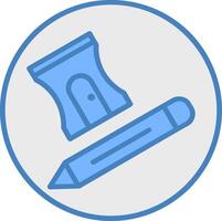 Sharpener Line Filled Blue Icon vector