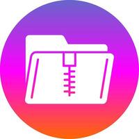 Zip Folder Glyph Gradient Circle Icon Design vector