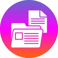 Document Folder Glyph Gradient Circle Icon Design vector