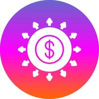 Budget Spending Glyph Gradient Circle Icon Design vector