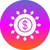 Budget Spending Glyph Gradient Circle Icon Design vector