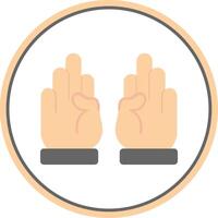 Hands Flat Circle Icon vector