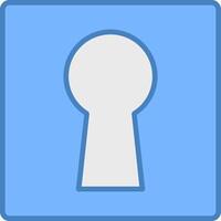 Keyhole Line Filled Blue Icon vector