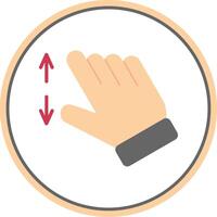 Two Fingers Zoom Flat Circle Icon vector