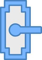 Door Handle Line Filled Blue Icon vector
