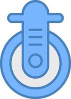 Caster Line Filled Blue Icon vector