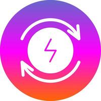 Electricity Glyph Gradient Circle Icon Design vector