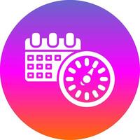 Timing Glyph Gradient Circle Icon Design vector