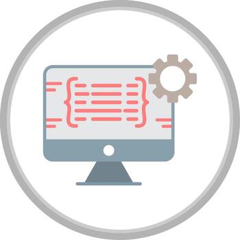 Programming Flat Circle Icon vector