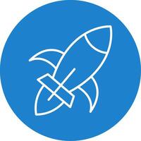 Rocket Ship Multi Color Circle Icon vector