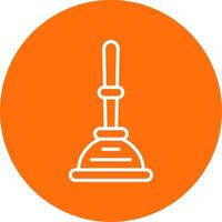 Plunger Multi Color Circle Icon vector