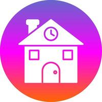 House Glyph Gradient Circle Icon Design vector