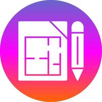 Architectural Terms Glyph Gradient Circle Icon Design vector