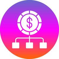 Budget Glyph Gradient Circle Icon Design vector