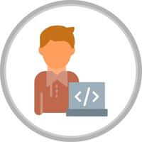Programmer Flat Circle Icon vector