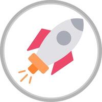 Space Ship Flat Circle Icon vector