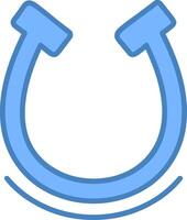 Horseshoe Line Filled Blue Icon vector