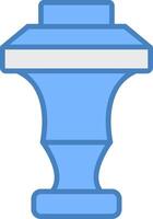 Curtain Top Line Filled Blue Icon vector
