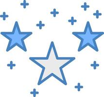 Stars Line Filled Blue Icon vector