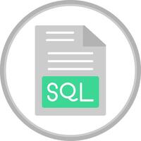 Sql Flat Circle Icon vector