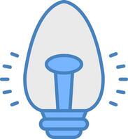 Light Bulb Line Filled Blue Icon vector