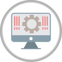 Monitor Flat Circle Icon vector