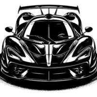 black and white illustration of a Hypercar Sports Car vector