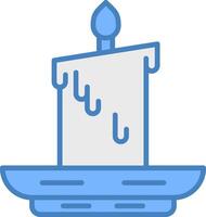 Candle Line Filled Blue Icon vector