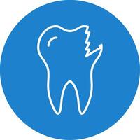 Broken Tooth Multi Color Circle Icon vector