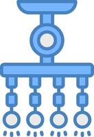 Lamp Line Filled Blue Icon vector