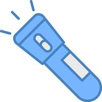 Torch Line Filled Blue Icon vector