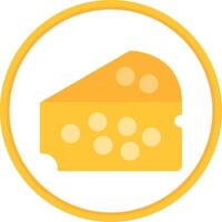 Cheese Flat Circle Icon vector