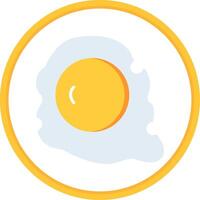 Fried Egg Flat Circle Icon vector