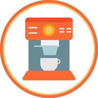 café máquina plano circulo icono vector