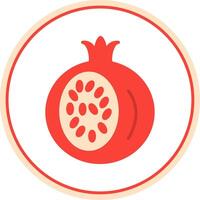 Pomegranate Flat Circle Icon vector