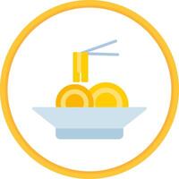 Pasta Flat Circle Icon vector