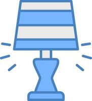 Lamp Line Filled Blue Icon vector