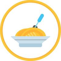 Spaghetti Flat Circle Icon vector