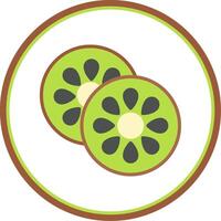 kiwi plano circulo icono vector