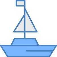 Yatch Line Filled Blue Icon vector