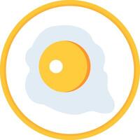 Fried Egg Flat Circle Icon vector