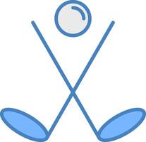 Golf Line Filled Blue Icon vector