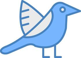 Ornithology Line Filled Blue Icon vector