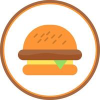 Burger Flat Circle Icon vector