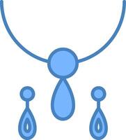 Jewelry Line Filled Blue Icon vector