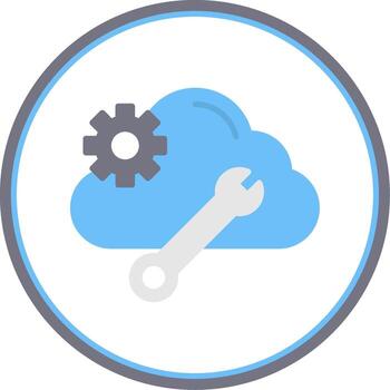 Cloud Computing Flat Circle Icon vector