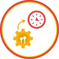 Time Management Flat Circle Icon vector