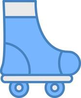 Roller Skate Line Filled Blue Icon vector